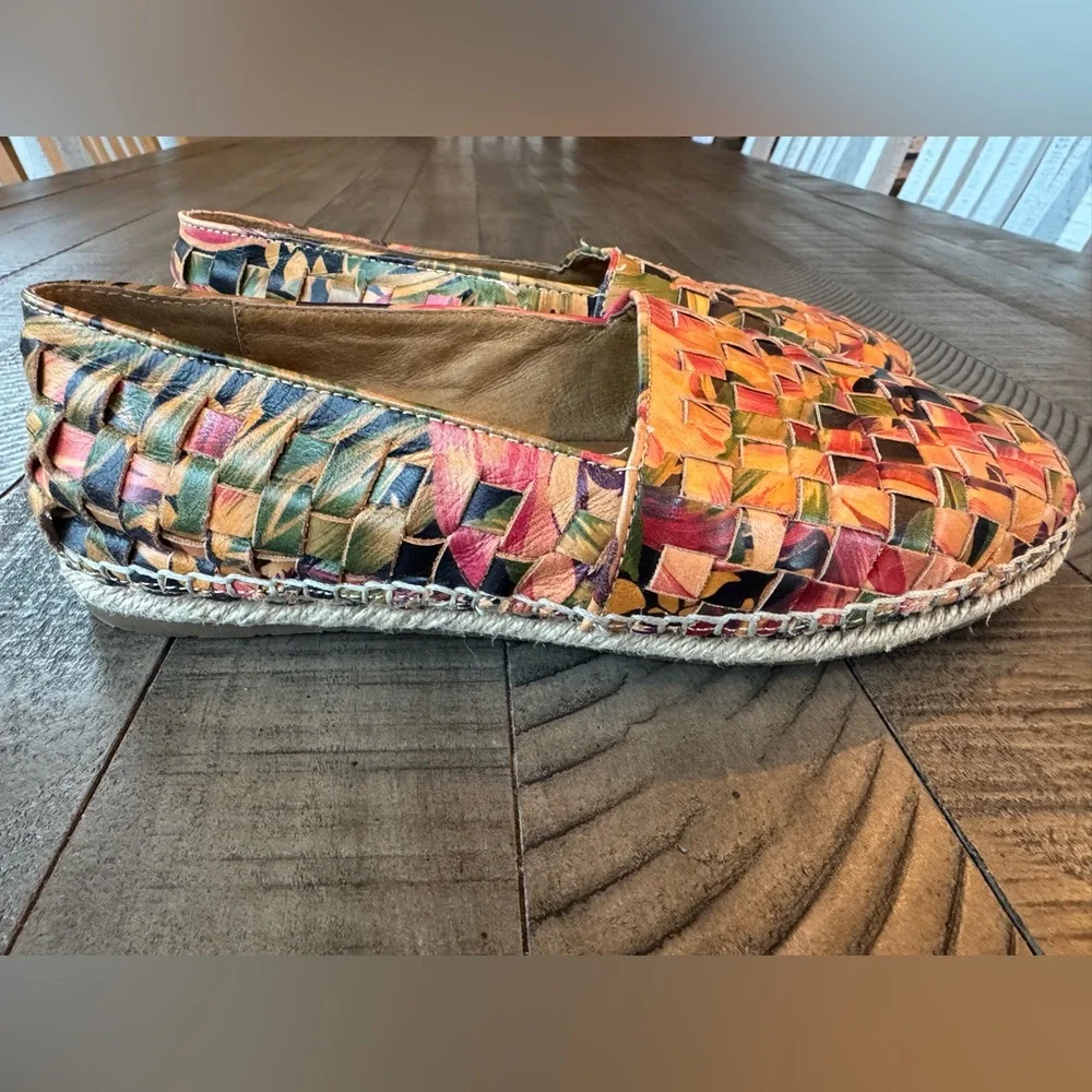Patricia Nash Padma Multicolor Woven Italian Leather Espadrilles Women’s Size 8